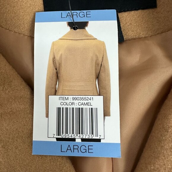 London Fog Womens Camel Double-Breasted Wool Blend Peacoat Size Large - Picture 3 of 7